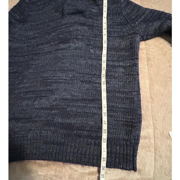 Express Wool Alpaca Blend Men's Sweater Size Large Blue Mock Neck Warm Cozy - Picture 7 of 7